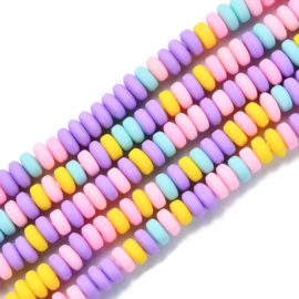 20 x Polymeer kralen rondellen 7mm Mix Lilac