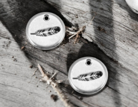 2 x  DQ metaal bedel veer rond 12mm, Antiek zilverkleur ca.12mm Ø ca.1.7mm (Nikkelvrij)