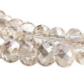 15 x Topfacet kralen 8x6 mm Champagne Chrystal