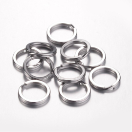 2 x sleutelhanger ring RVS Ø 15 x 2mm