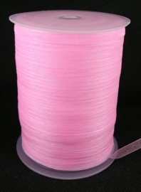 2 meter organza lint 6mm light pink