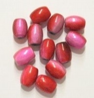 10 x 3D miraclekraal, ovaal roze/rood 11 x 8 mm gat c.a. 1.5mm