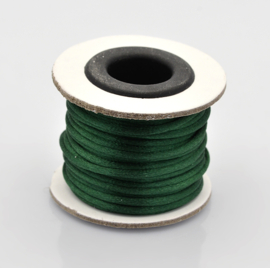 Rol met 10 meter satijn koord Nylon Marcramé koord 2mm kleur Dark Green