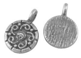 10 stuks Tibetaans zilveren bedeltjes 13 x 9 x 2mm Gat: 1mm