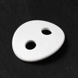 2 x 201 RVS bean beads - varkensneus kraal - knoop verdeler 12 x 14 x 1 mm – gat 2,5 mm – wit