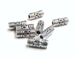 20 metalen tonnetjes kralen 8,5mm x 3mm gat: 1,5mm