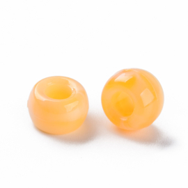 15 x Two tone acryl kralen rondellen 11 x 8 mm – gat 5 mm – Dark Orange