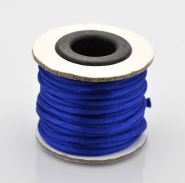 Rol met 10 meter satijn koord Nylon Marcramé koord 2mm kleur Blue