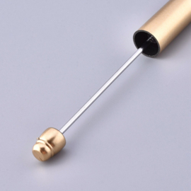 1 x Kunststof/metalen kralenpen 14,4 cm – staafje ca. 55 x 2 mm – licht goudkleur