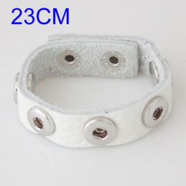 Armband leer wit 23 cm echt leer