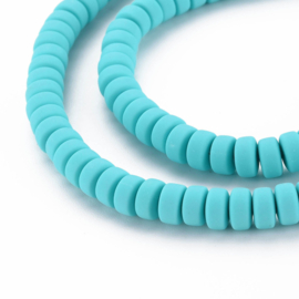 20 x Polymeer kralen rondellen 7mm Dark Turquoise