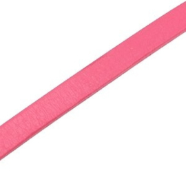 20 cm echt leer band plat  5mm Dark rose