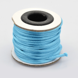 Rol met 10 meter satijn koord Nylon Marcramé koord 2mm kleur Deep sky Blue