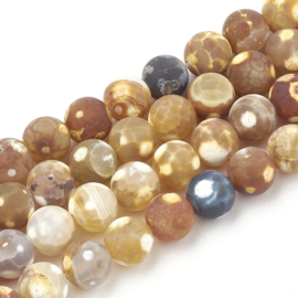 10 x edelsteen kraal  Fire Agate 10mm gat: 1,2mm bruin tinten