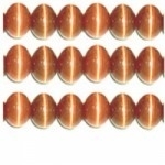 20 x Cateye kralen 6mm oranje gat: 1mm