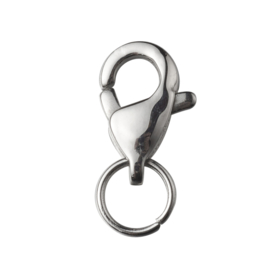 1 x RVS 304 verbindingssluiting met ringen 18mm 13 x 8 x 3,5mm, ring 7x 1mm, gat ring 5mm