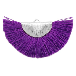 Kwastjes hanger Silver-purple