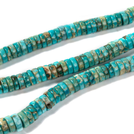 10 x Natuursteen kralen Imperial Jasper Beads 8x3mm (Ø 1mm)