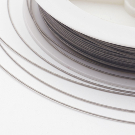 RVS Rijgdraad met nylon coating 0,6 mm x 50 meter platinum