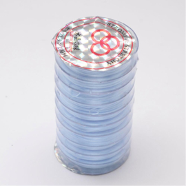 1 rol elastiek transparant 0,8 mm licht blauw