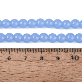30 x Imitatie jade glaskralen rond 6-6,5 mm – gat 1,4 mm – Cornflower Blue