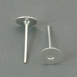 10 x oorstekers, verzilverd Tray: 6mm Pin: 11x 0,8mm (geen stopper bijgeleverd!) Nikkelvrij
