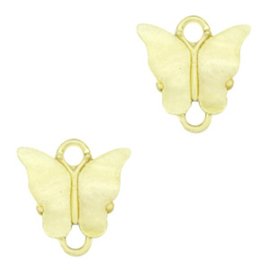 2 x Resin hangers tussenstuk vlinder Gold-yellow