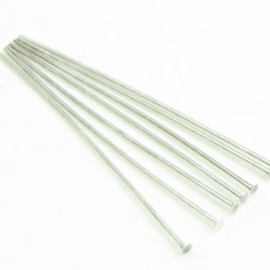 10 x DQ metaal  Nietstift 50 x 0,7mm Antiek zilver  (Nikkelvrij)