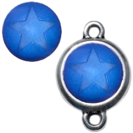 3 x  Polaris cabochon ster matt 15 mm Deep ultramarine blauw zonder houder