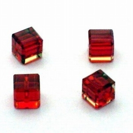 10 Preciosa Handgeslepen kristal kraal 8mm rood