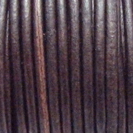 1 x Rol DQ leer rond 2mm Vintage Brown per 25 meter