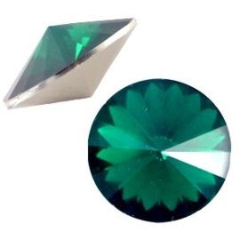 1 x  1122- Rivoli puntsteen12 mm Emerald green opal ca. 12 mm (1122)