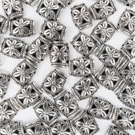 10 x Tibetaans Zilveren verdeler 14 mm x 11 mm 2 gaten