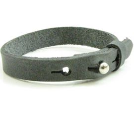 1 x Cuir Armband DQ Leer 10 x 2,2mm Vintage Dark Grey