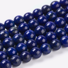 10 x Edelsteen kralen rond 6 mm – gat 1 mm – Lapis Lazuli blauw