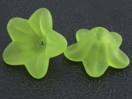 20 x Prachtige acryl bloem kelk 13 x 7mm Gat: 1mm licht groen