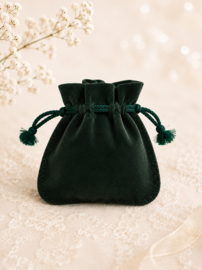 10 x Luxe fluweelachtige cadeauzakjes ca. 8-10 x 11 cm – smaragdgroen