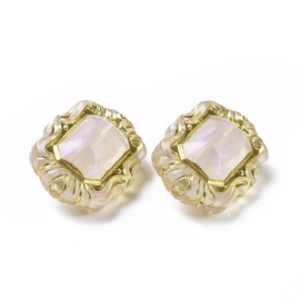 10 x Ornament acryl kralen ovaal 18 mm – gat 1,8 mm – clear AB