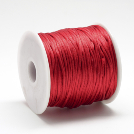Rol met 70 meter satijn koord Nylon Marcramé koord 1mm kleur rood