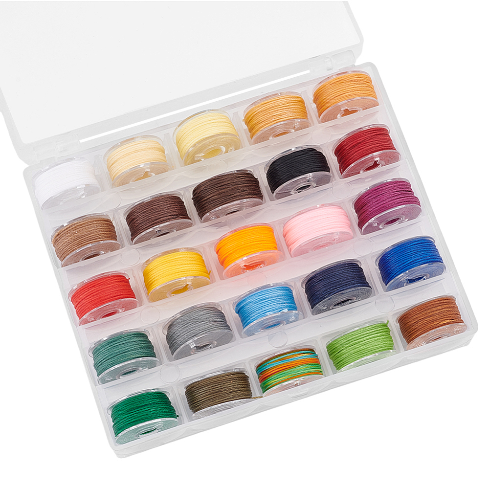 Set van 25 x Waxkoord Polyester 0,55 mm – Mix Color – ca. 10 meter per rol