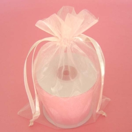 1 x luxe organza zakje, kies uit 6 verschillende maten - Light Peach Pink