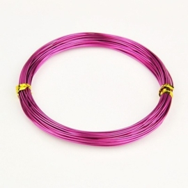 Aluminium draad 1,5mm dik, 6m per rol Fuchsia