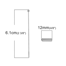 Hoedenspeld of hoedespeld met dopje ca 61 x3mm, dopje: 12 x 4mm