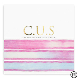 1 x C.U.S® sieraden lint Dip dye magenta pink ca. 55x1.2cm