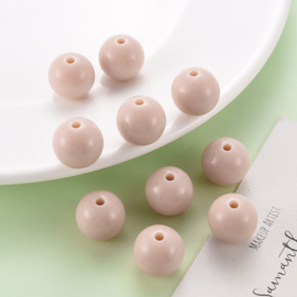 10 x Acryl kralen rond 16 x 15 mm – gat 2,8 mm – Peach Puff