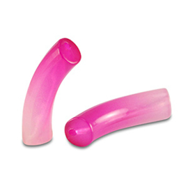 5 x Acryl kralen tube Pink ca. 33x8mm (gat Ø1.7mm)