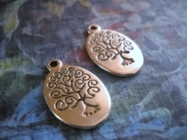 2 x Tibetaans zilveren boom tree of life  levensboom hanger 24 x 15mm x 2mm