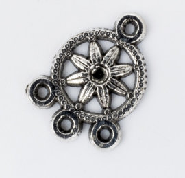 5x Tibetaans zilveren ornament 18,4 mm x 13,5 mm