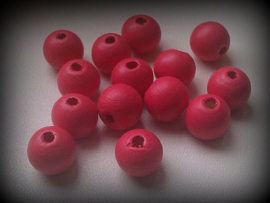 10 Stuks houten kraal rond warm rood 12 mm