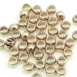 4 x DQ metaal knijpkraal 3mm rose goud kleur (Nikkelvrij)